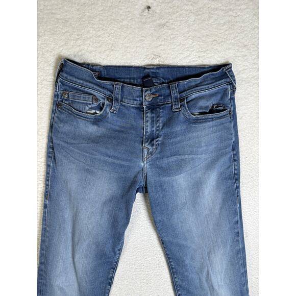 True Religion Ricky Jeans Mens 34x33 Blue Relaxed Fit Straight Leg Pocket READ - Picture 2 of 16